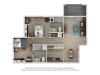 B1 Floor Plan | 2 Bedroom Floor Plan | Flatts at South Campus | 1,  2, 3, & 4 Bedroom Apartments Oxford MS