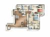 B1 Floor Plan | 2 Bedroom Floor Plan | Hawks Landing | Oxford Ohio Student Rentals