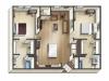 B4 Floor Plan | 2 Bedroom | University Hills | Toledo OH Student Apartments