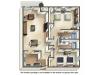 B5DO double occupancy | 2 Bedroom Floor Plan | University Hills | University Of Toledo Student Apartments