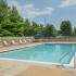Community swimming pool and sun deck at Oak Tree Apartments in Newark, DE.