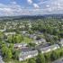 Aerial view of the complex and surrounding area at Victoria Crossing Apartments in Reading, PA.
