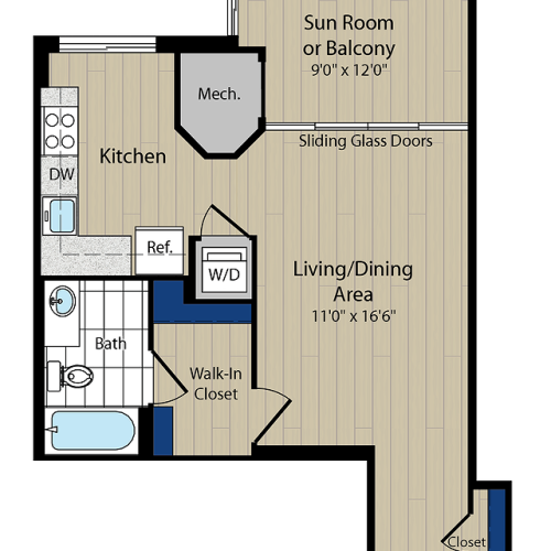 Floor Plan 4 | Luxury Apartments In Arlington VA | Meridian at Ballston Commons