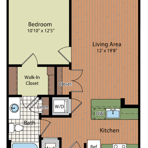 Image of A Floor Plan | Affordable Fairfax Apartments | Residences at Government Center