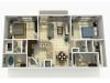 Espana Upgrade two bedroom two bathroom 3D floor plan