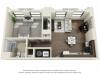 A02-A02-ONE BEDROOM/ ONE BATHROOM- 648 Sq. Ft.