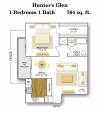 Floor Plan 1 I Apartments in San Antonio TX I Hunter\'s Glen Apartments