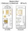 Floor Plan 2 | 1 Bedroom Apartments San Antonio | Hunter\'s Glen Apartments