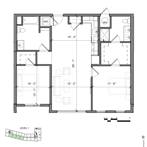 2 Bedroom Floor Plan | Apartments In Portsmouth NH | Veridian Residences