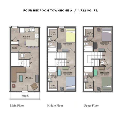4x4 Townhome A