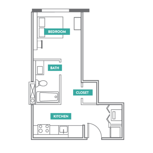 1 Bed 1 Bath 1a Floors 2 7 1 Bed Apartment Evo At Cira Centre South
