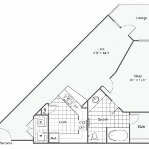 Floor Plan 2 | Apartments Downtown Dallas TX | Arrive West End