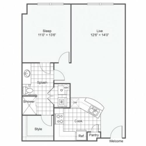 Floor Plan 8 | Downtown Dallas Apartments | Arrive West End