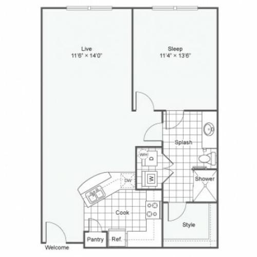 Floor Plan 9 | Dallas Texas Apartments Downtown | Arrive West End