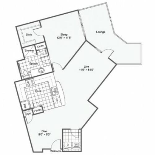Floor Plan 12 | Apartments Downtown Dallas TX | Arrive West End