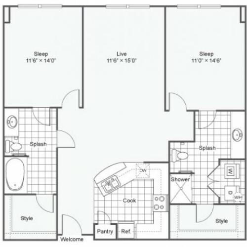 Floor Plan 18 | Downtown Dallas Apartments | Arrive West End