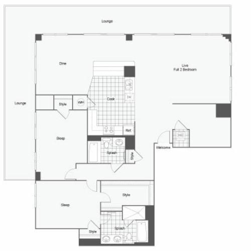 Floor Plan 45 | Atlanta Student Apartments | Dwell ATL