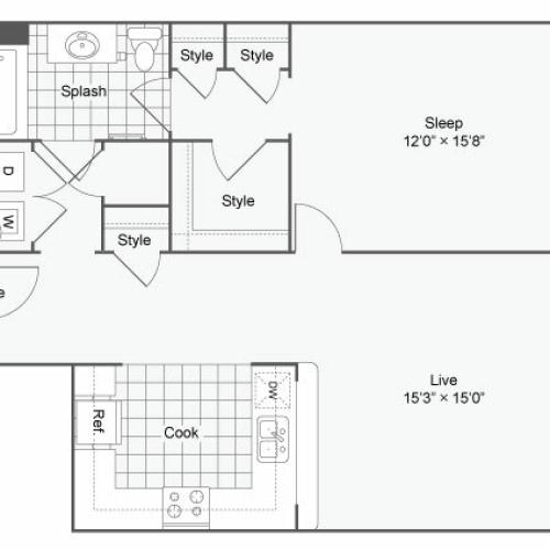 Floor Plan 28 | Alamo Apartments San Antonio TX | Arrive Eilan