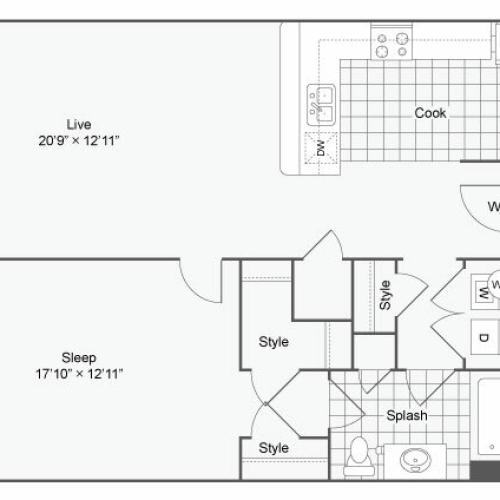 Floor Plan 46| Alamo Apartments San Antonio TX | Arrive Eilan