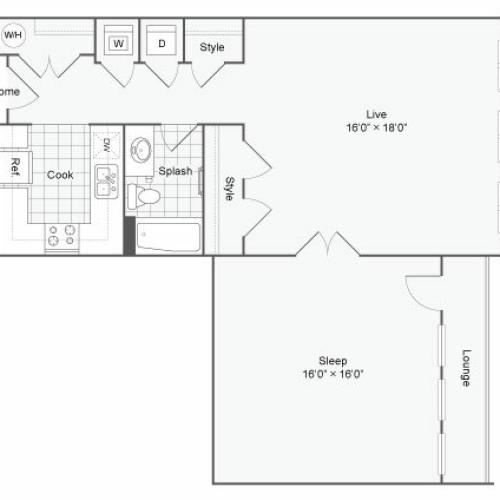Floor Plan 54| Alamo Apartments San Antonio TX | Arrive Eilan