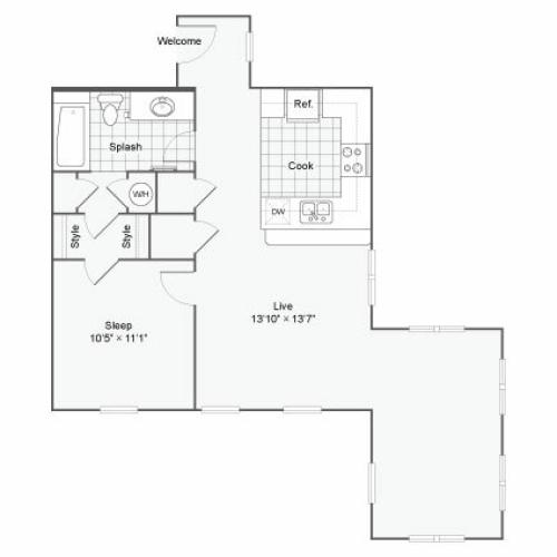 Floor Plan 62| Alamo Apartments San Antonio TX | Arrive Eilan