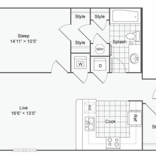 Floor Plan 70| Alamo Apartments San Antonio TX | Arrive Eilan