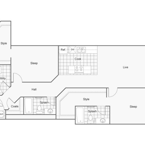 Floor Plan | ReNew Wichita Apartment Homes for Rent in Wichita KS 67202