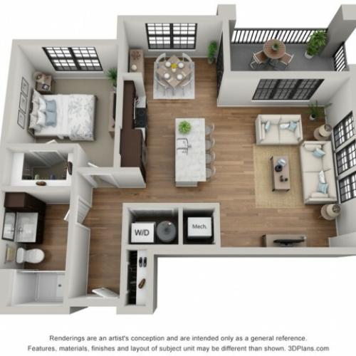Floor Plan 1B | Arrabelle Apartments | Apartments in Cedarburg, WI