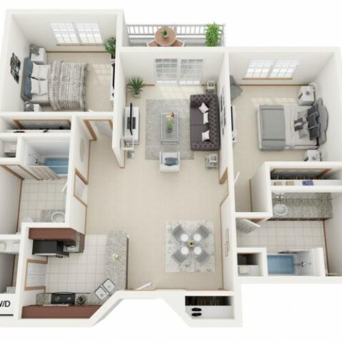 Floor Plan B | Riverwood Apartments | Apartments in Kenosha, WI