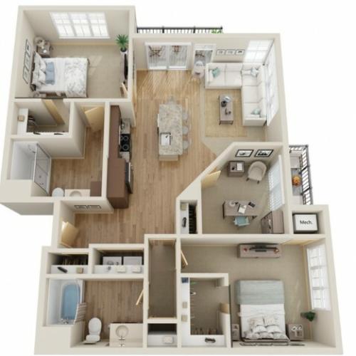 Floor Plan E1 | The Junction | Apartments in Menomonee Falls, WI