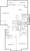 Nantucket Gate Apartment Layout- 2 Bedroom Deluxe