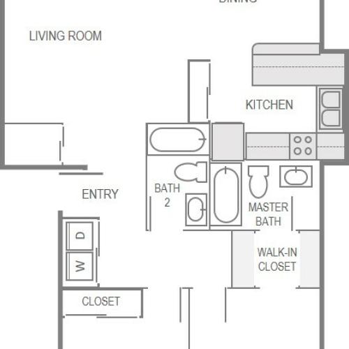 Nantucket Gate Apartment Layout- 2 Bedroom Deluxe