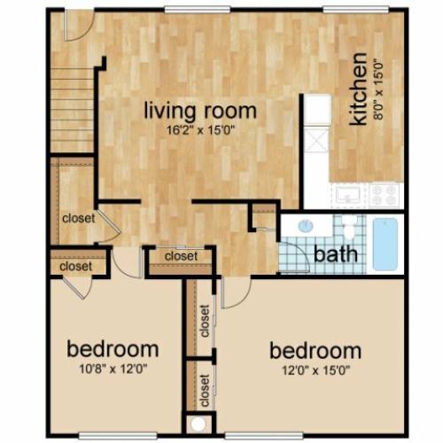 2 Bedroom Floor Plan | Apartments In Lumberton | Sterling Glen