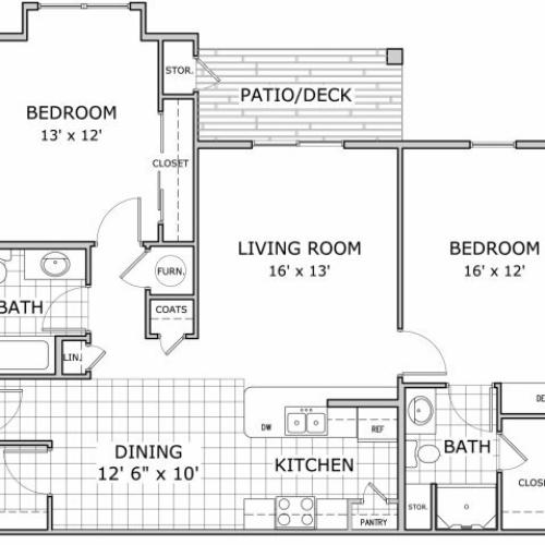 floor plan image of 2 bedroom apartment at Marion Park