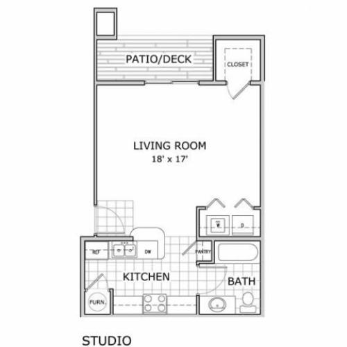 floor plan image of a studio apartment home