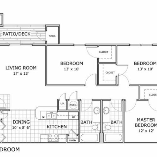 3 bedroom apartment home image