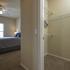 Coryell Courts spacious closet and bedroom, furnished