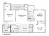 2D floor plan image of 3 bedroom apartment home