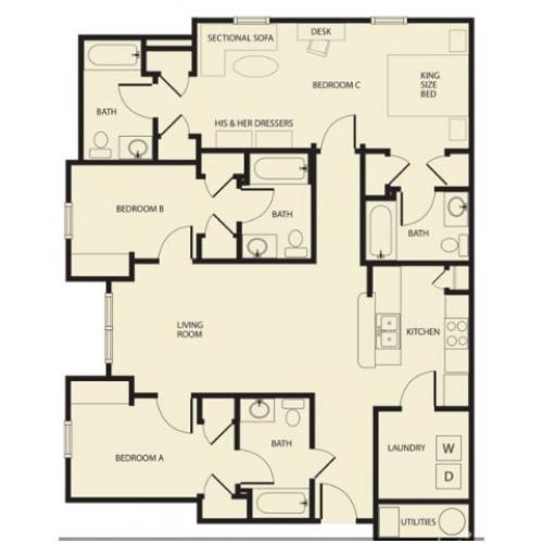 3 Bed 4 Bath Apartment In Killeen Tx Independence